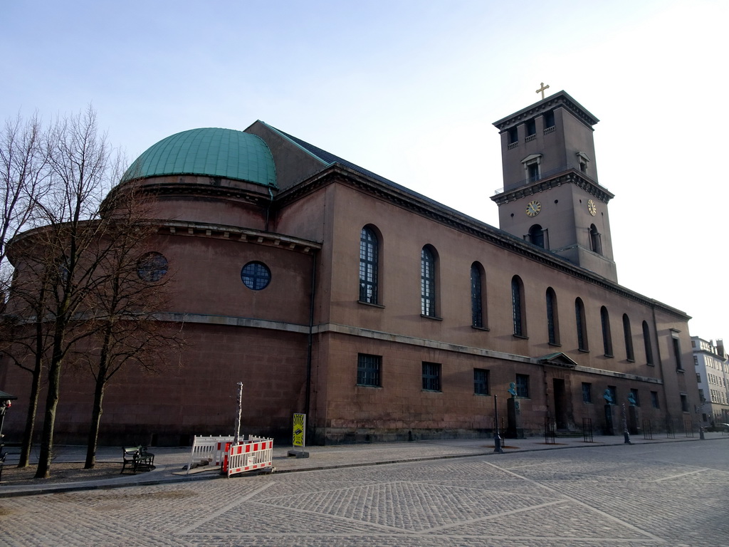 The northeast side of the Copenhagen Cathedral at the Frue Plads square