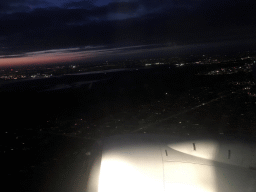 The southeast side of Copenhagen, viewed from the airplane to Amsterdam, by night