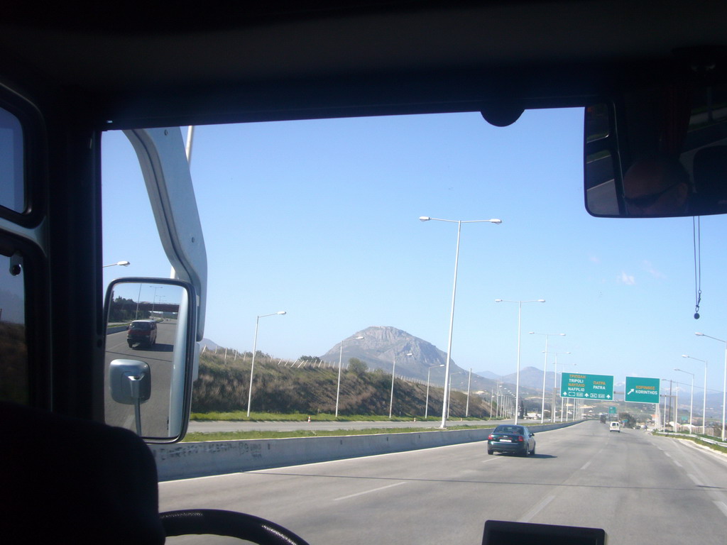 Acrocorinth, from tour bus