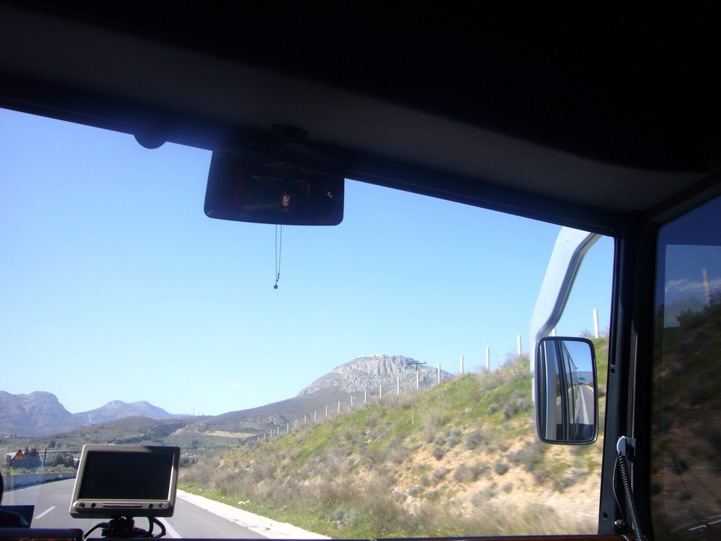 Acrocorinth, from tour bus