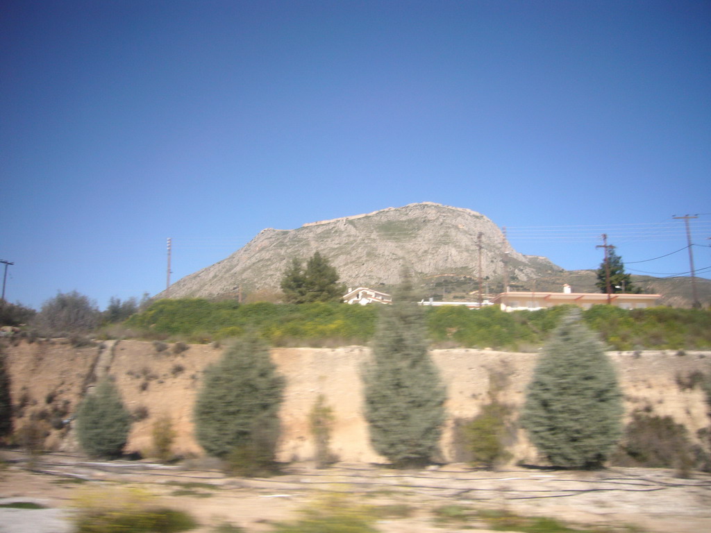 Acrocorinth, from tour bus