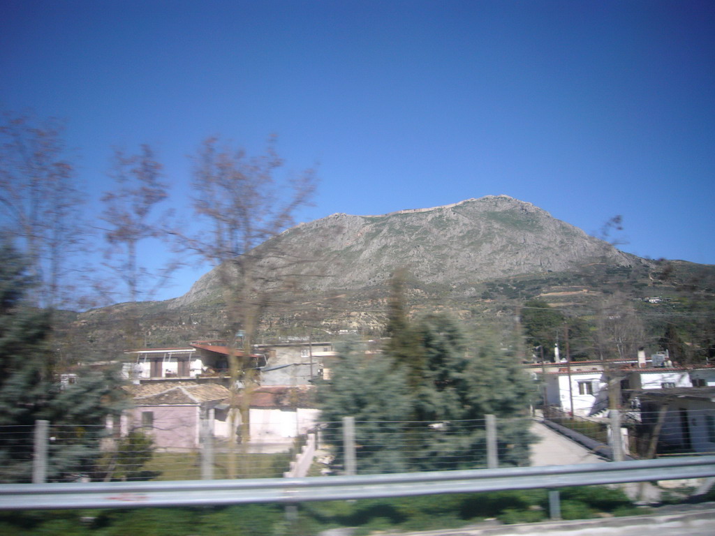 Acrocorinth, from tour bus