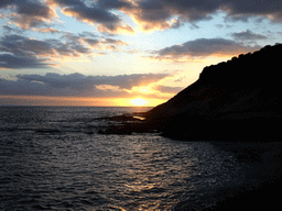 The La Cueva hill, viewed from the Playa El Varadero beach, at sunset
