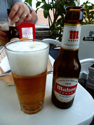 Mahou beer at the Casa Mundo restaurant