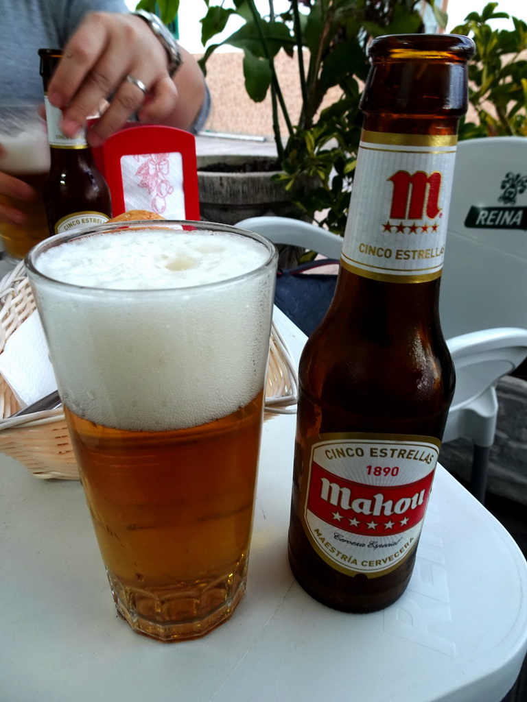 Mahou beer at the Casa Mundo restaurant
