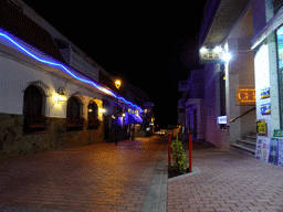 The Calle El Muelle street, by night