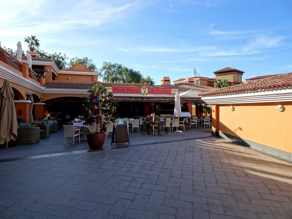 Front of the Seven 7 Cafe at the Calle de Emramada street