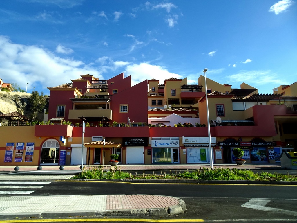 Apartment building at the Avenida de Bruselas, viewed from the rental car