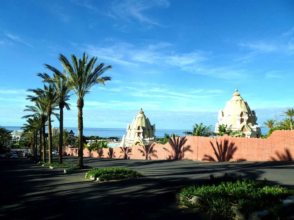 Southeast side of the Siam Park water theme park, viewed from the parking lot