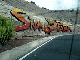 Siam Park logo on the rocks at the roundabout at the Avenida Siam at the ast side of the Siam Mall