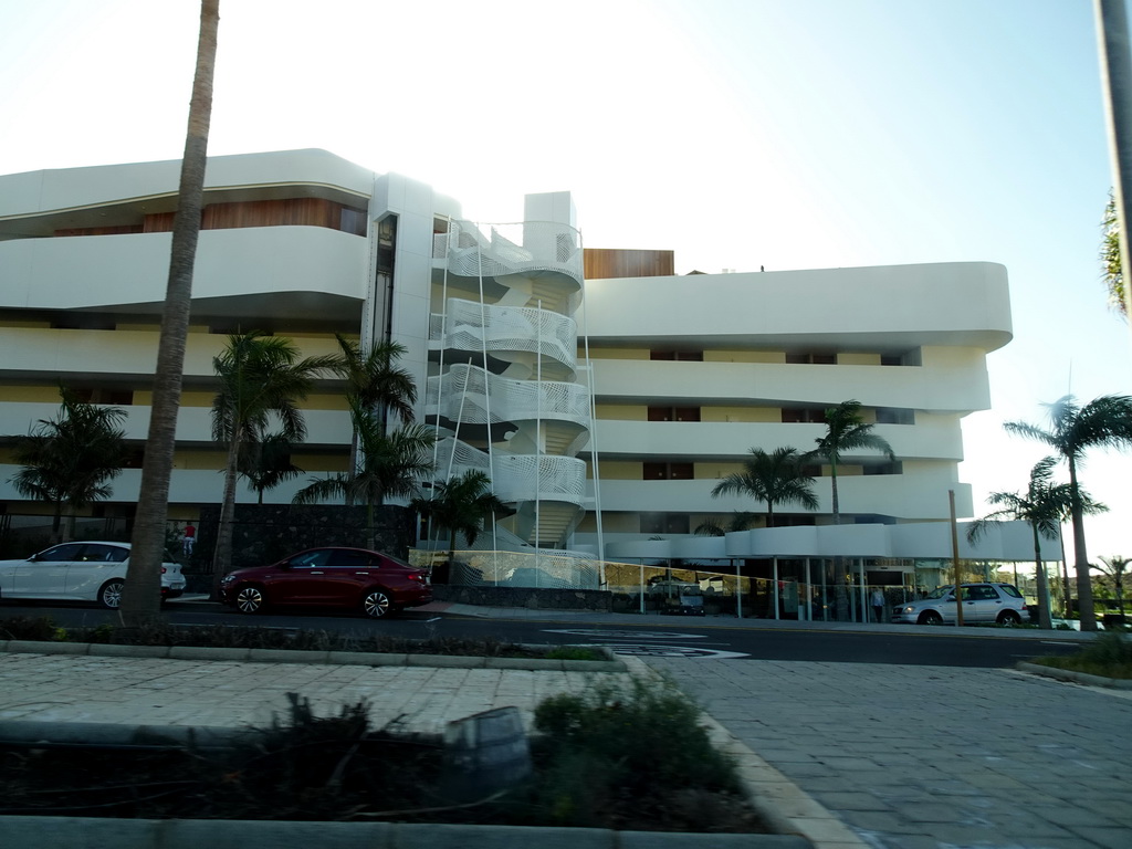 The Royal Hideaway Corales Beach, viewed from the rental car on the Calle la Enramada street