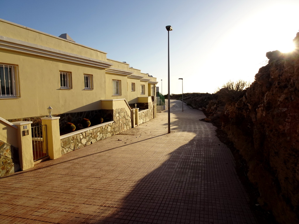 Southwest side of the street behind the Beachfront Apartments in Costa Adeje