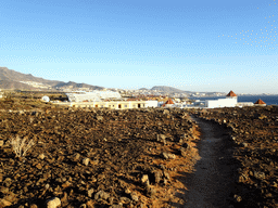 Apartment buildings and the path at the La Cueva hill