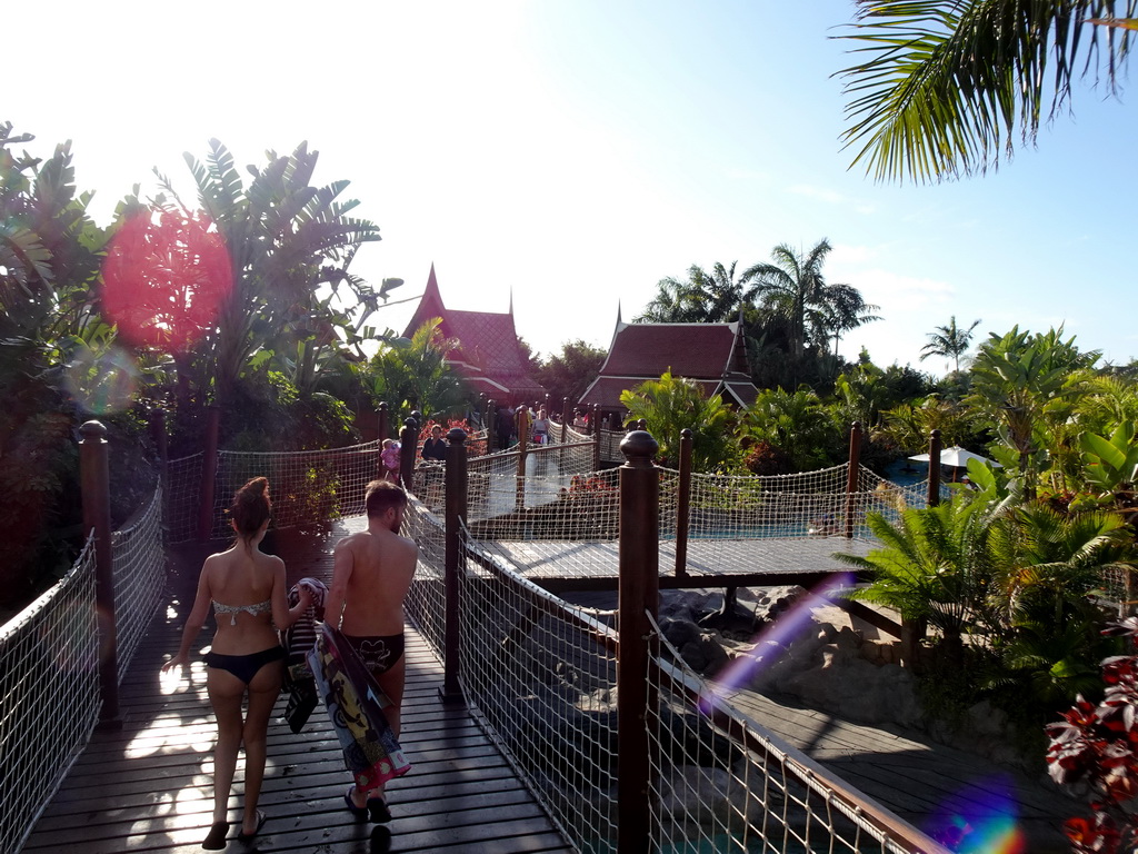 Walking bridge at the Siam Park water theme park