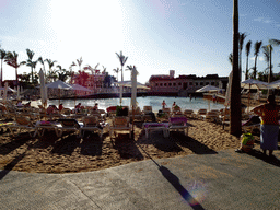 Sunbeds at Coco Beach at the Siam Park water theme park