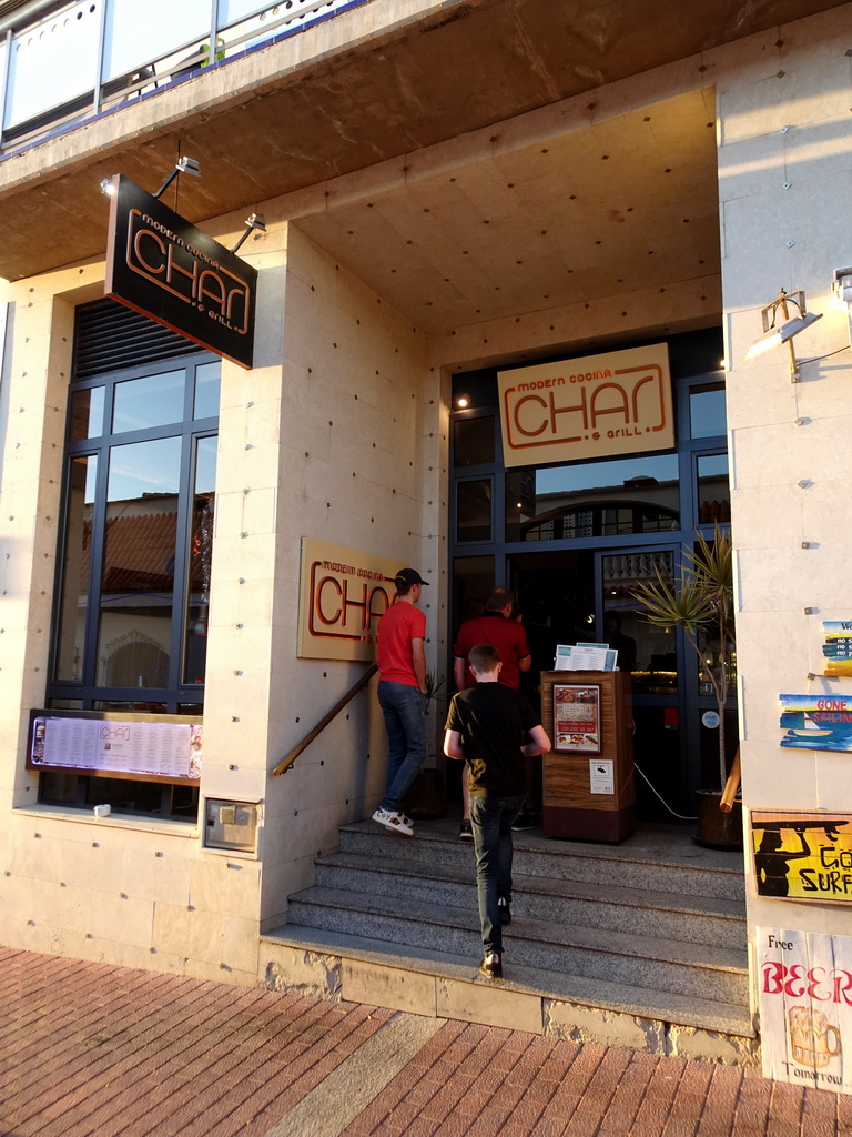 Front of the Char Restaurant at the Calle El Muelle street