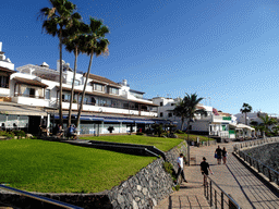 Restaurants at the Calle los Pescadores street, viewed from the playground