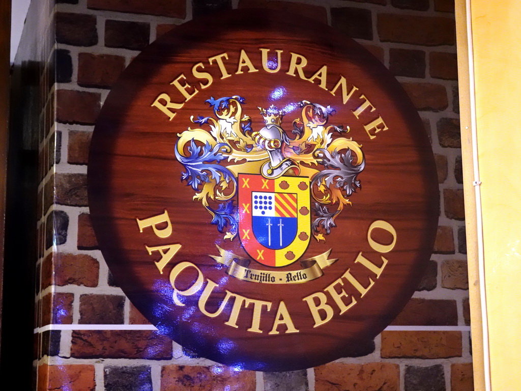 Coat of arms at the Restaurant Paquita Bello