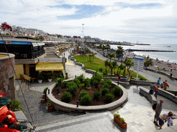 The Centro Comercial Litoral, the Avenida Litoral Playa Fañabé street and the Playa De Fañabé beach, viewed from the Restaurante La Farola del Mar