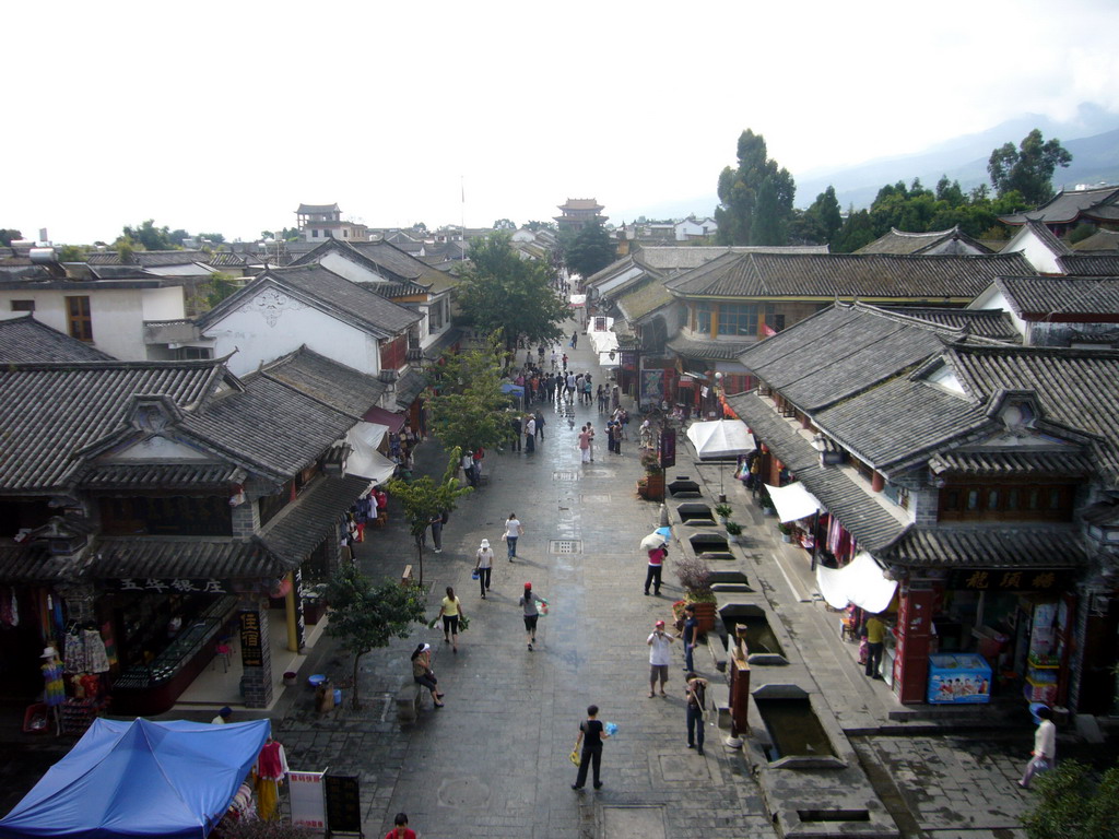 View on the Old Town of Dali and the South Gate, from the Wu Hua Building