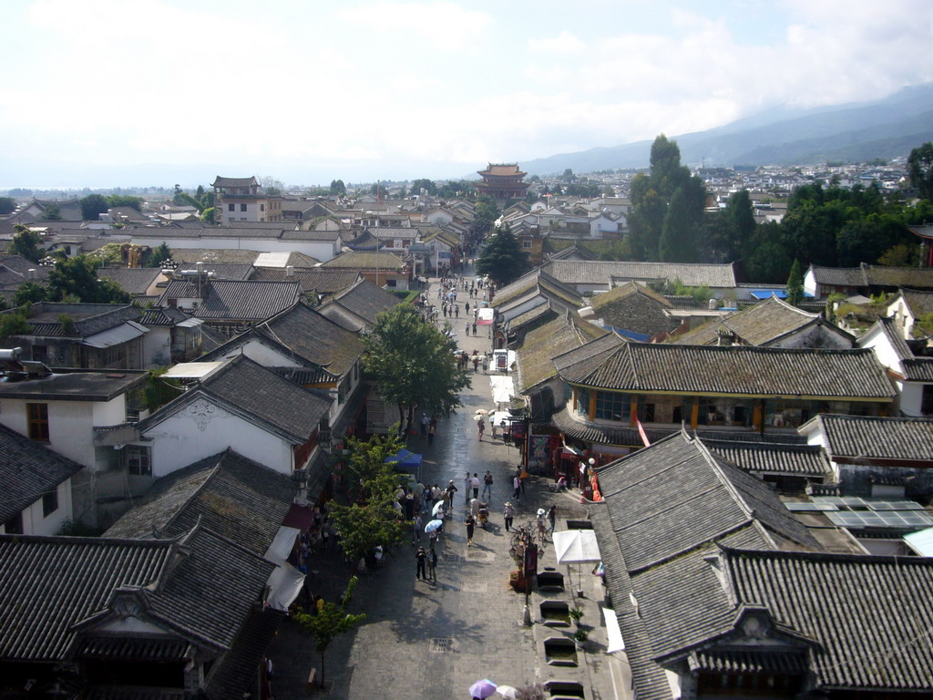 View on the Old Town of Dali and the South Gate, from the Wu Hua Building
