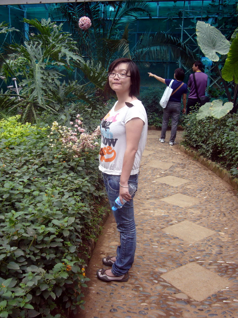 Miaomiao in the Butterfly Pavilion at Butterfly Spring Park
