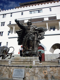 Statue of Ben Zhu in front of palace on Nanzhao Fengqing Island in Erhai Lake