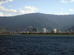 Skyline of Dali City, from our boat on Erhai Lake