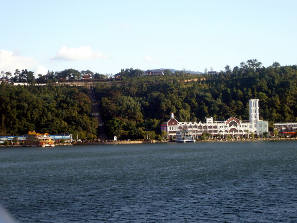 Harbour of Dali City, from our boat on Erhai Lake