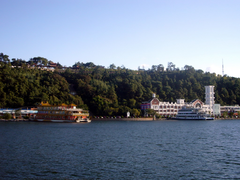 Harbour of Dali City, from our boat on Erhai Lake