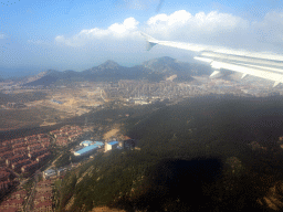 The Zhoujiagou and Youjiacun neighbourhoods at the west side of the city, viewed from the airplane from Beijing