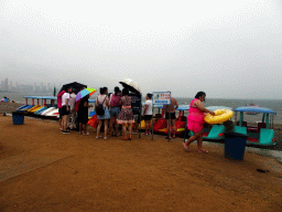 Small boats at the beach at Binhai Road