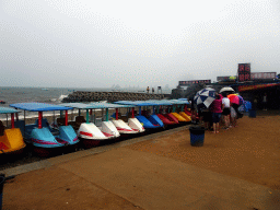 Small boats at the beach at Binhai Road