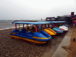 Small boats at the beach at Binhai Road