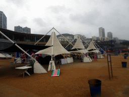 Pavilions at the beach at Binhai Road