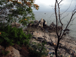 Rock beach just below a square at Binhai Road