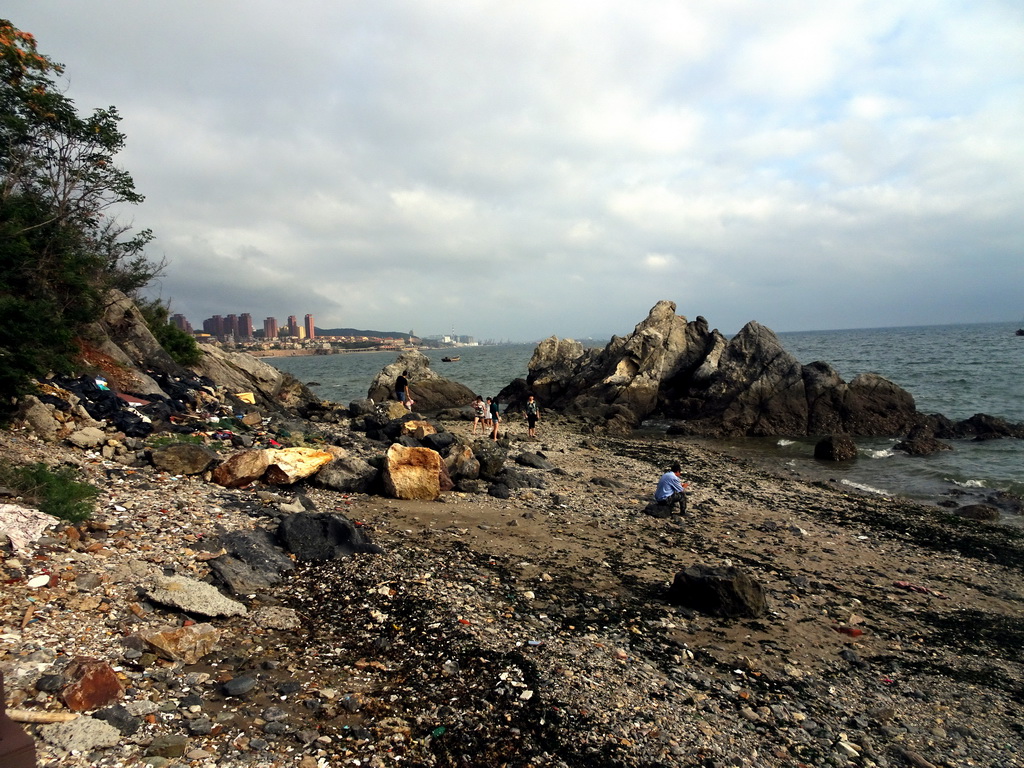 Rock beach just below a square at Binhai Road