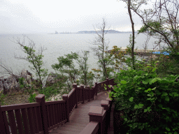 Staircase to the rock beach just below a square at Binhai Road