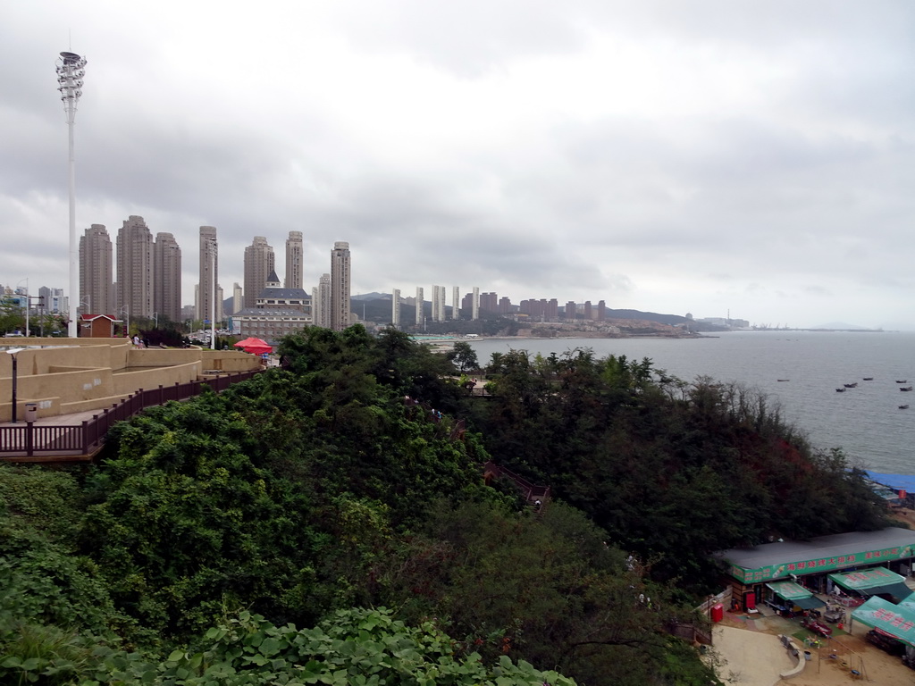 Skyscrapers at the Xihaitun neighbourhood, viewed from a square at Binhai Road