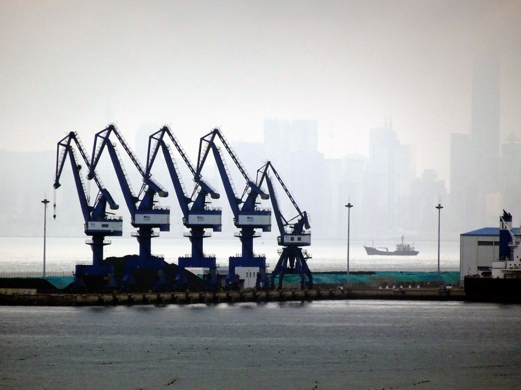 The harbour at Heshang Island, viewed from Binhai Road