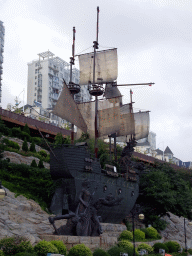 Replica of an old ship at Haijingyuan beach