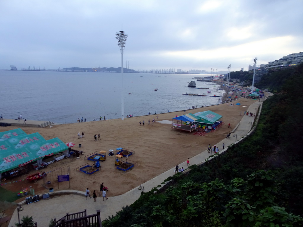 Haijingyuan beach, viewed from the staircase to Binhai Road, at sunset