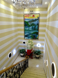 Staircase in our dinner restaurant at Binhai Road