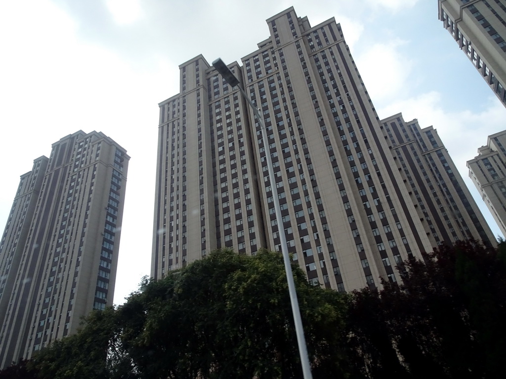 Skyscrapers at the Liaohe West Road, viewed from the taxi