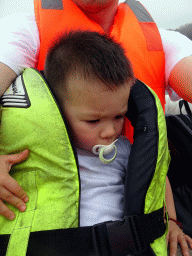 Max on the ferry at the Dalian Jinshitan Coastal National Geopark