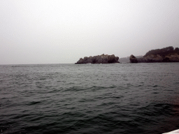 Rocks at the Dalian Jinshitan Coastal National Geopark, viewed from the ferry