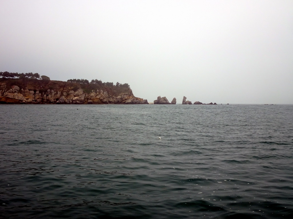 Rocks at the Dalian Jinshitan Coastal National Geopark, viewed from the ferry