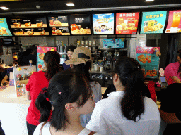 Interior of the McDonald`s restaurant at Jinshi Road