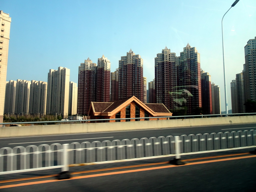 Skyscrapers at Zhenxing Road, viewed from the taxi