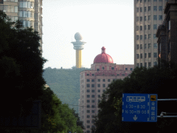 dalian_346 - 196 kb - 1024x768 - Tower with ball on top, viewed from the taxi at Wuwu Street Tower with ball on top, viewed from the taxi at Wuwu Street